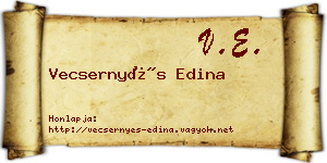Vecsernyés Edina névjegykártya